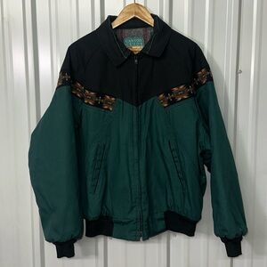 Vintage Canyon Guide Outfitters Aztec Navajo Blanket Lined Jacket Men Large